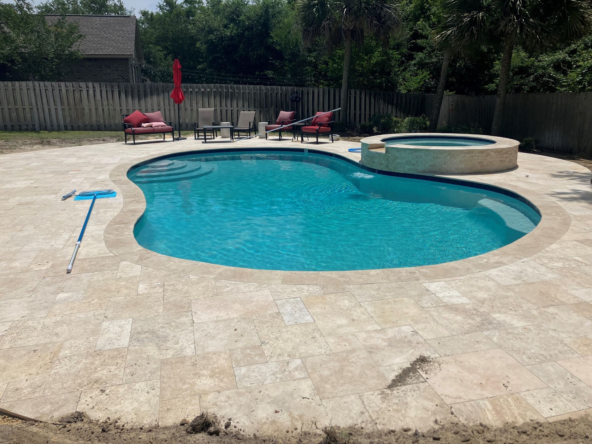 Swimming Pool Oval Shape Long Beach, MS — Greenscape Brothers