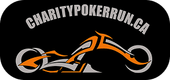 A logo for a charity poker run with a motorcycle on it. | Halton Auto Service
