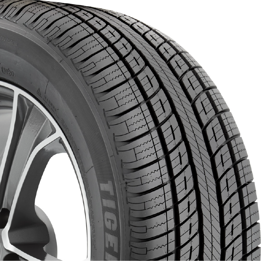 a close up of a tire on a car wheel