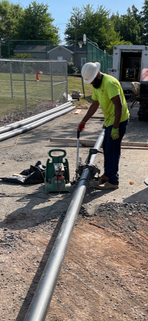 Water Main installation at Del Val University