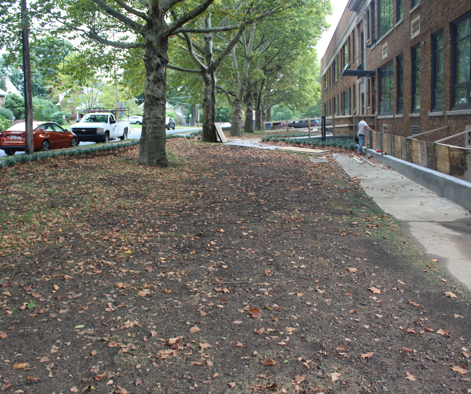 A section of a school parking lot was repaved by Empire Services.