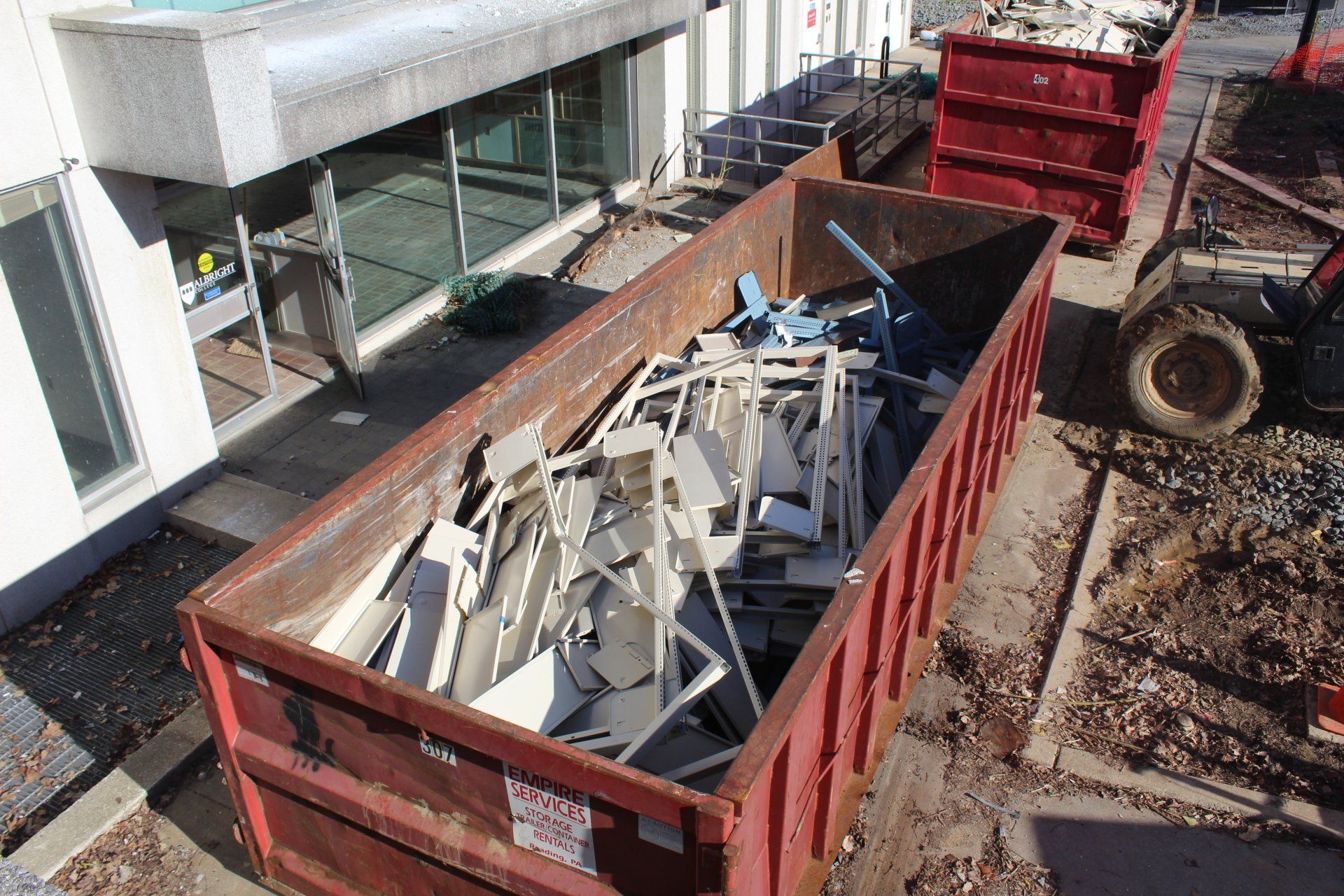 Empire Services demolished interior floors at Albright's Gingrich Library.