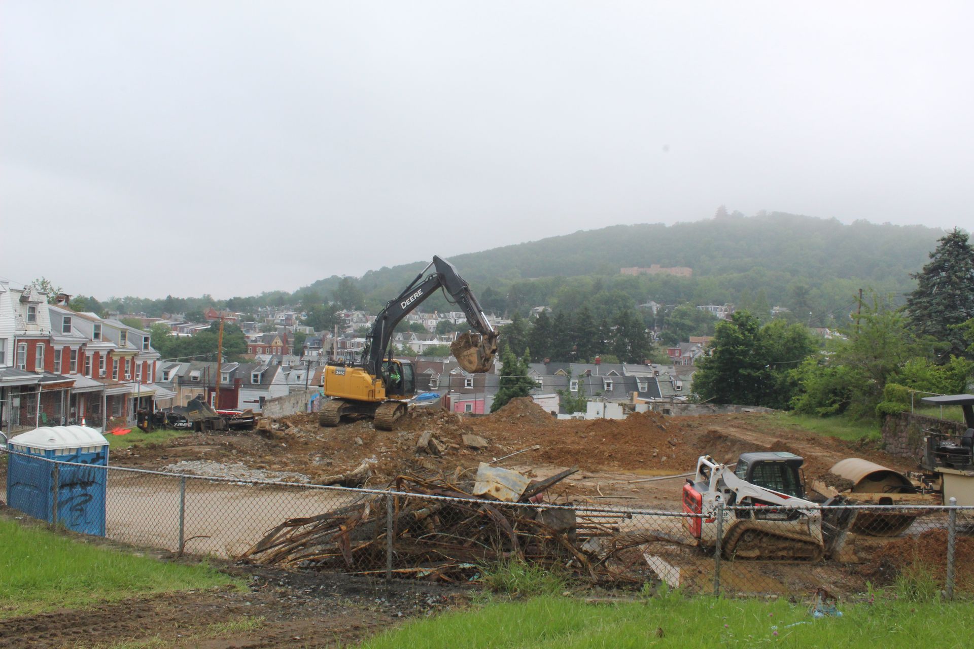 Demolishing an old community pool in East Reading, PA