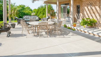 a new concrete patio in Sterling Heights