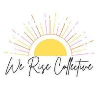 Logo with yellow sun rising, and rays, the words 