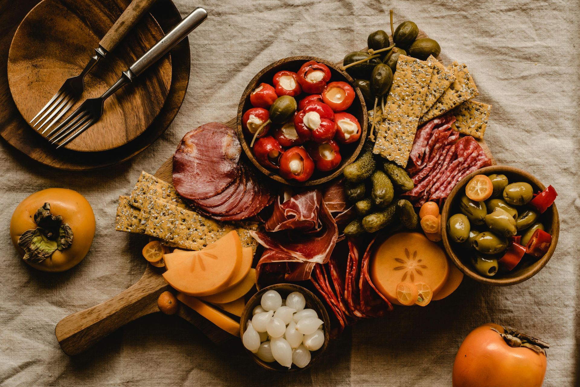 There are many different types of food on the table.