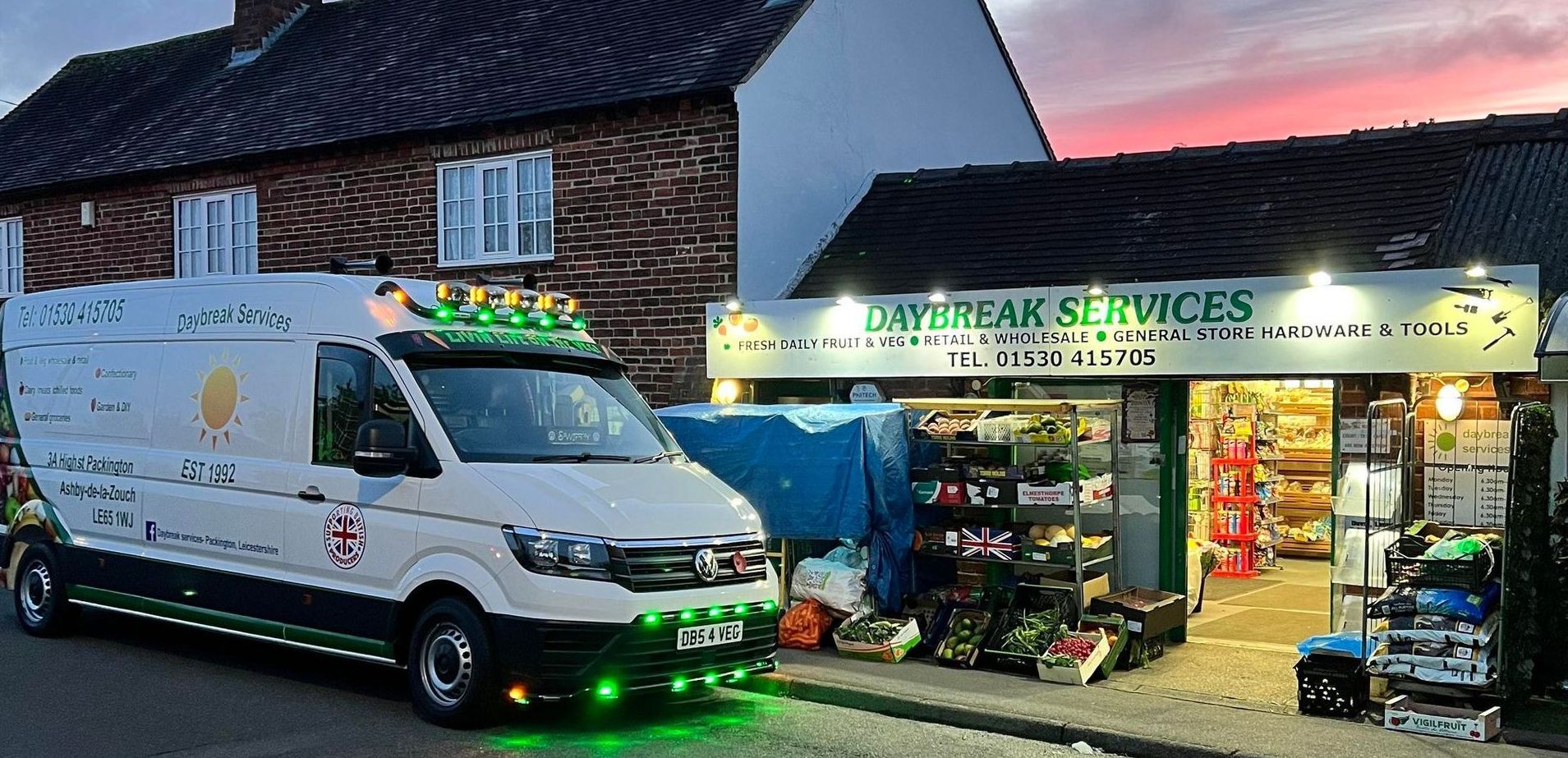 A white van parked outside 