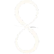 Light beige infinity symbol on a white background.