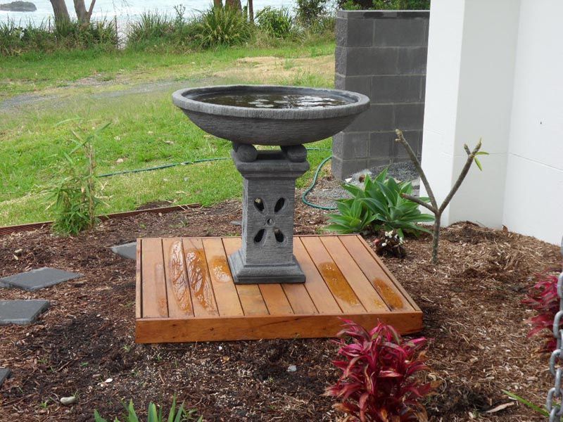 Bird Bath in the Yard — Coffs Harbour, NSW — Coolamon Concrete Tanks