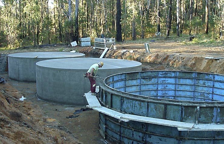 Multiple 90,000 Litre Tanks Under Construction — Coffs Harbour, NSW — Coolamon Concrete Tanks