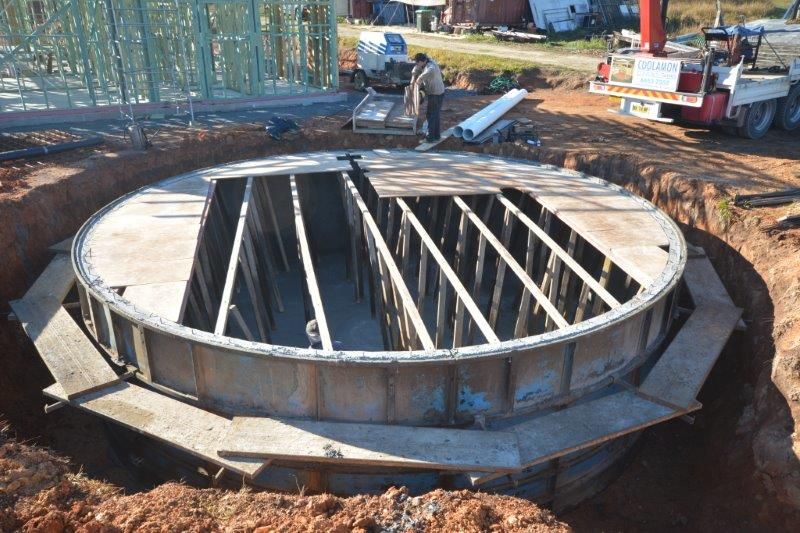 Construction of a Large Rainwater Tank — Coffs Harbour, NSW — Coolamon Concrete Tanks