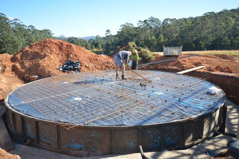 Working on the Tank Lid — Coffs Harbour, NSW — Coolamon Concrete Tanks
