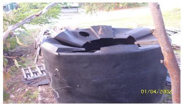 Crushed Plastic Tank — Coffs Harbour, NSW — Coolamon Concrete Tanks