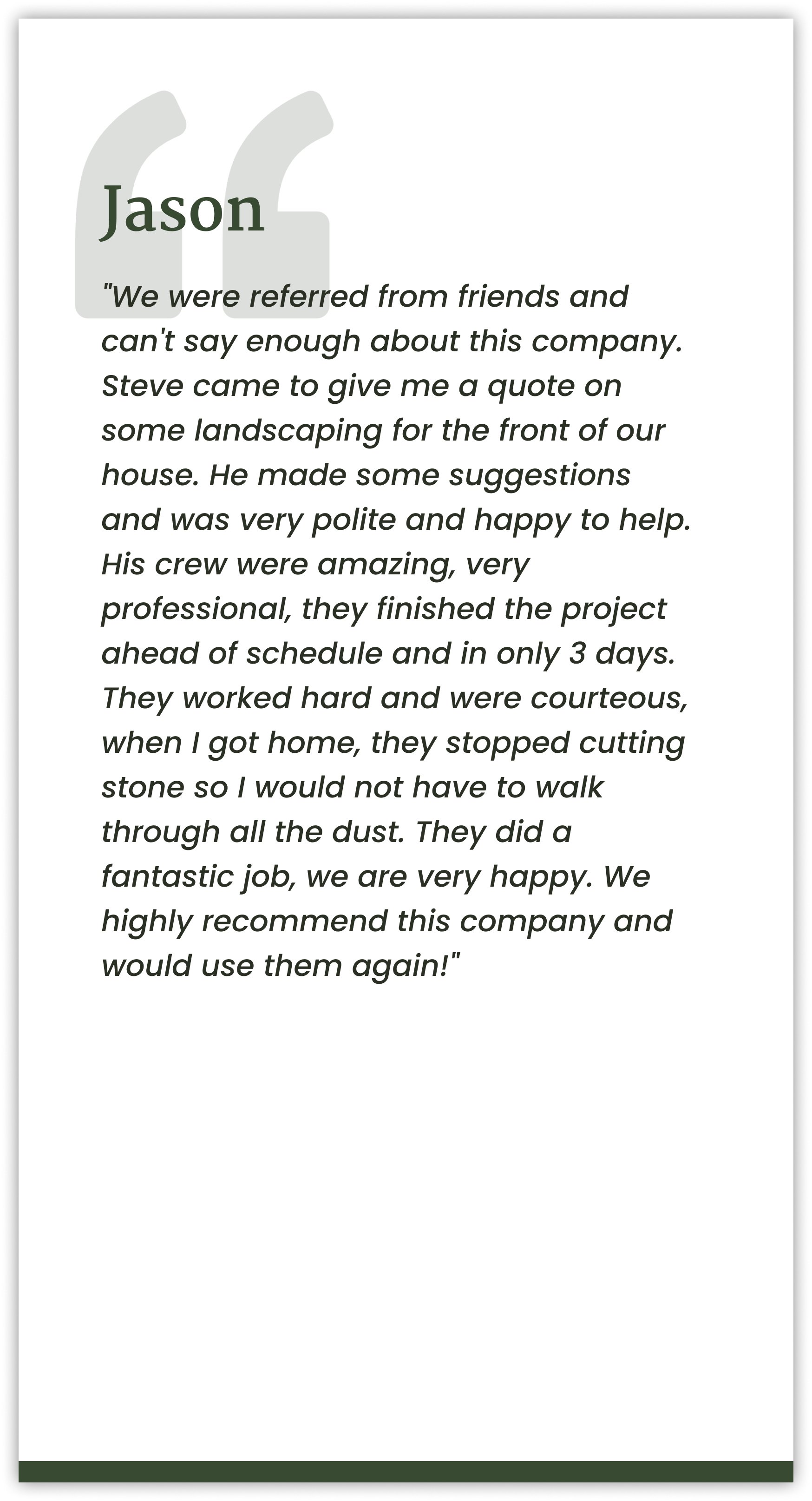 A quote from jason is on a white background.