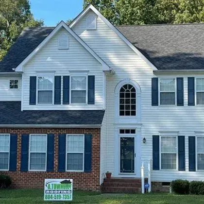 A White House with Blue Shutters  - Chester, VA - A. Townsley Contracting