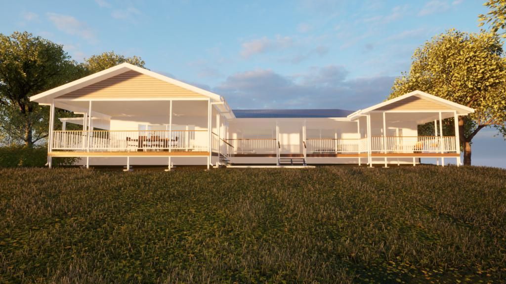 A Couple of Houses Are Sitting on Top of a Grassy Hill — Drawing Works In Townsville City, QLD