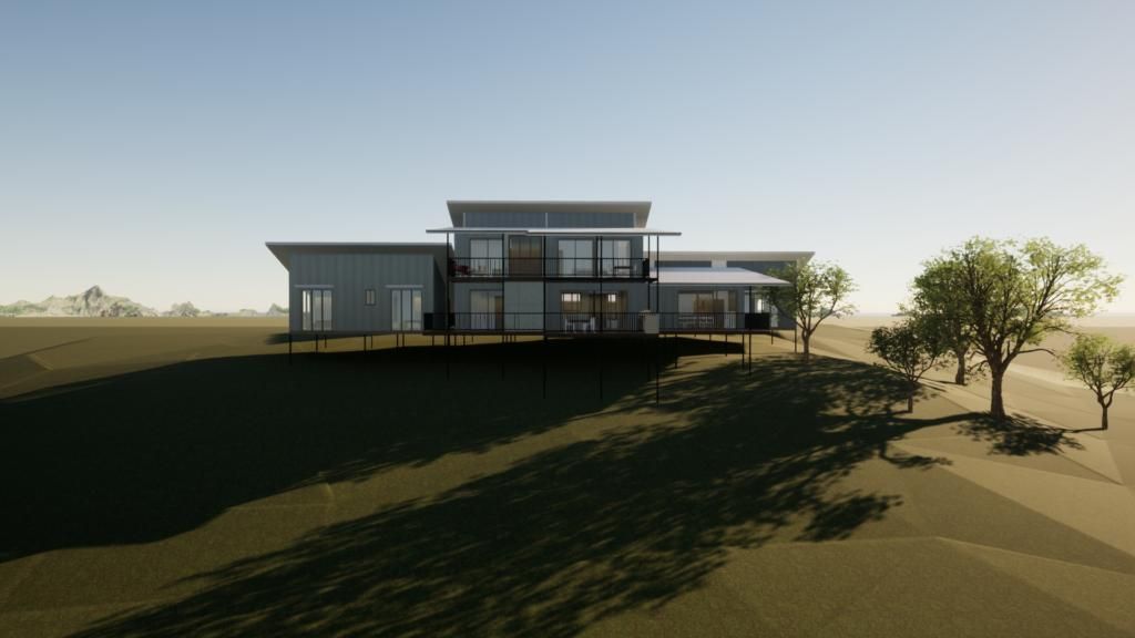 An Artist 's Impression of a House on Stilts in the Middle of a Field — Drawing Works In Townsville City, QLD