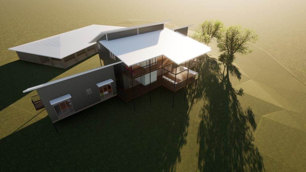 An Aerial View of a House in the Middle of a Field — Drawing Works In Townsville City, QLD