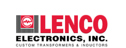 A red and black logo for lenco electronics inc.