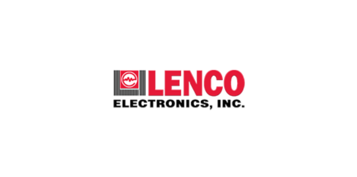 The logo for lenco electronics inc. is on a white background.