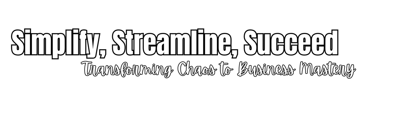 Text: Simplify, Streamline, Succeed: Transforming Chaos to Business Mastery