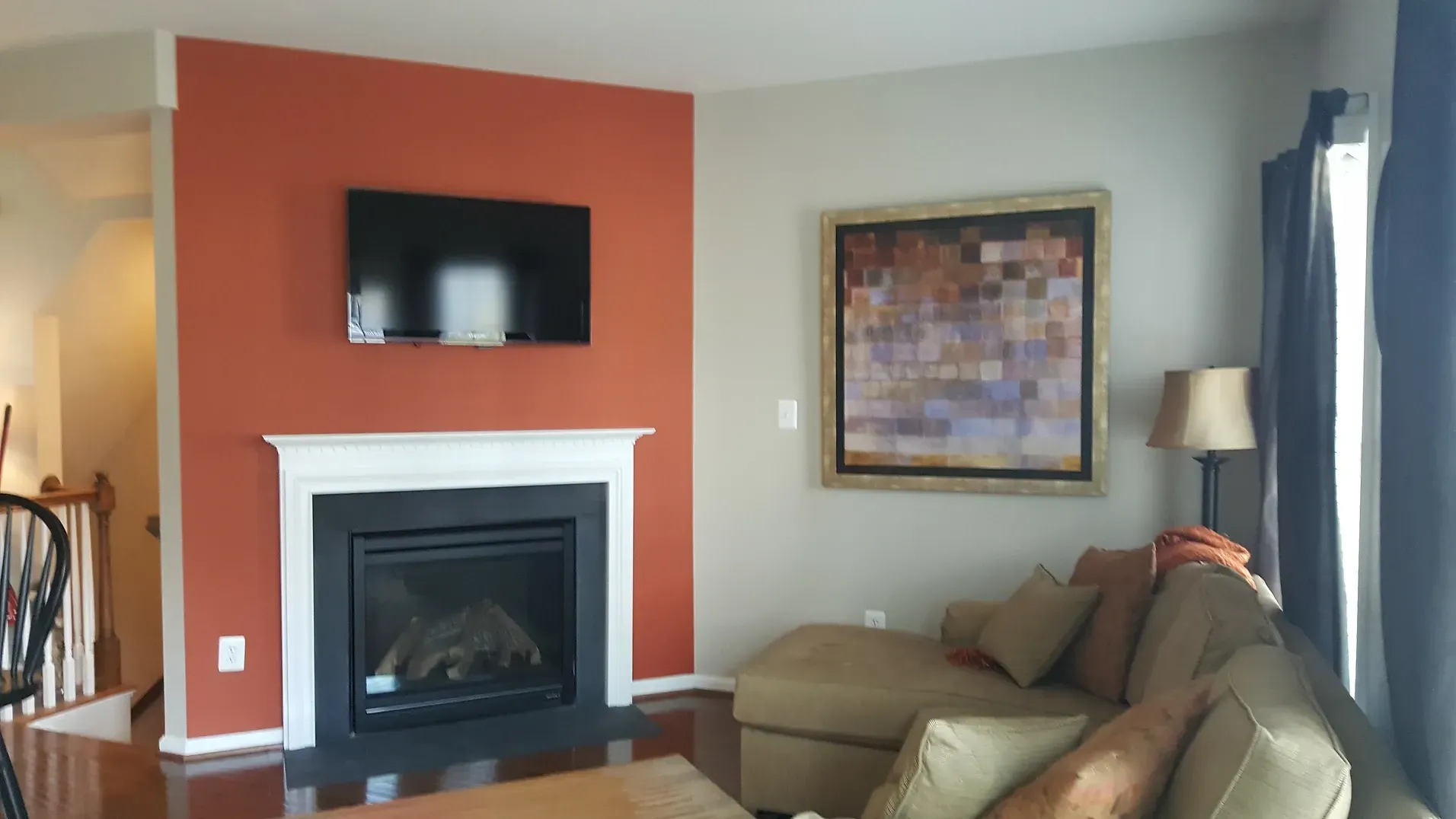 Fireplace Accent Wall Orange