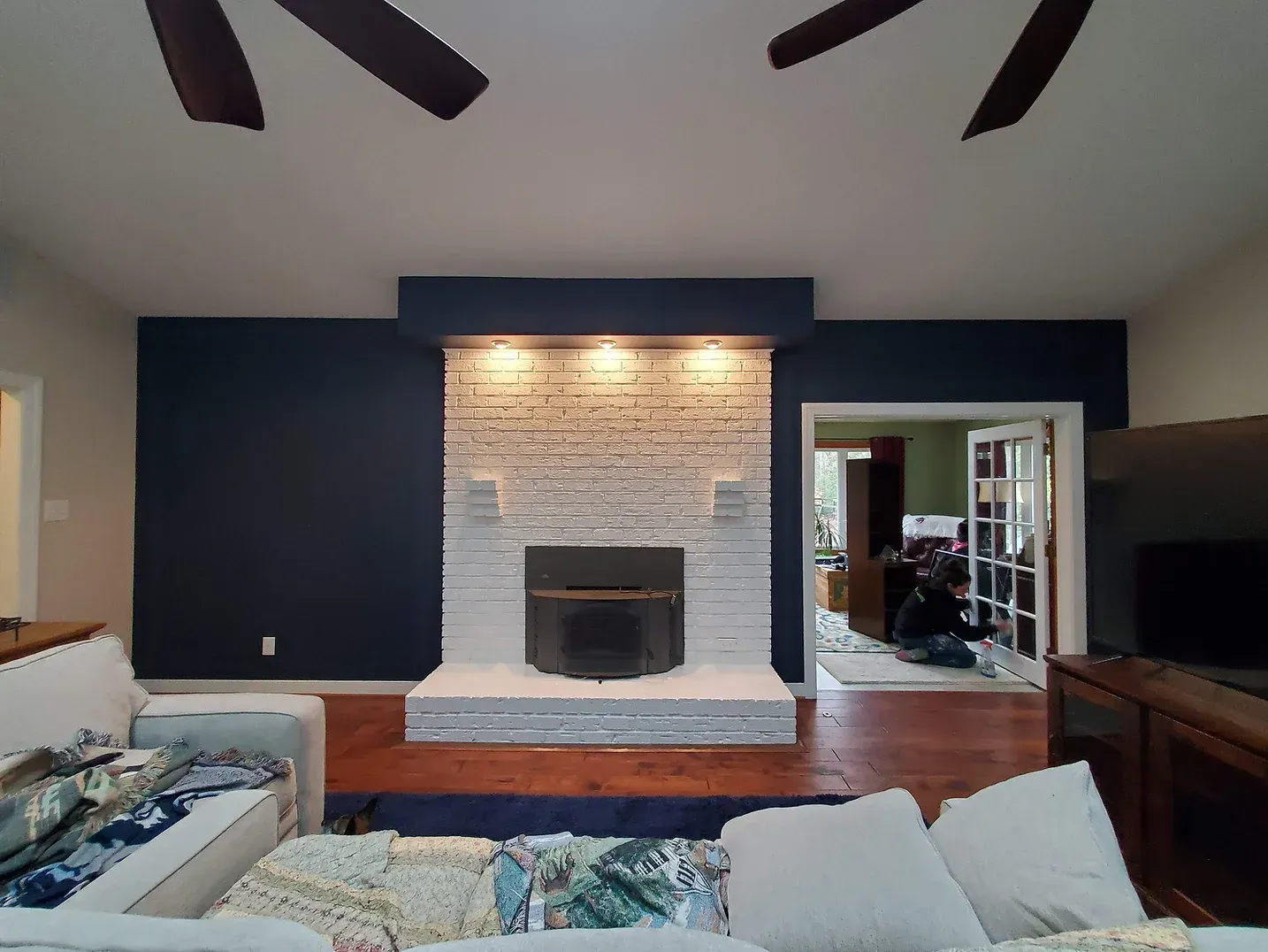 Fireplace Accent Wall Navy Blue
White Washed Fireplace