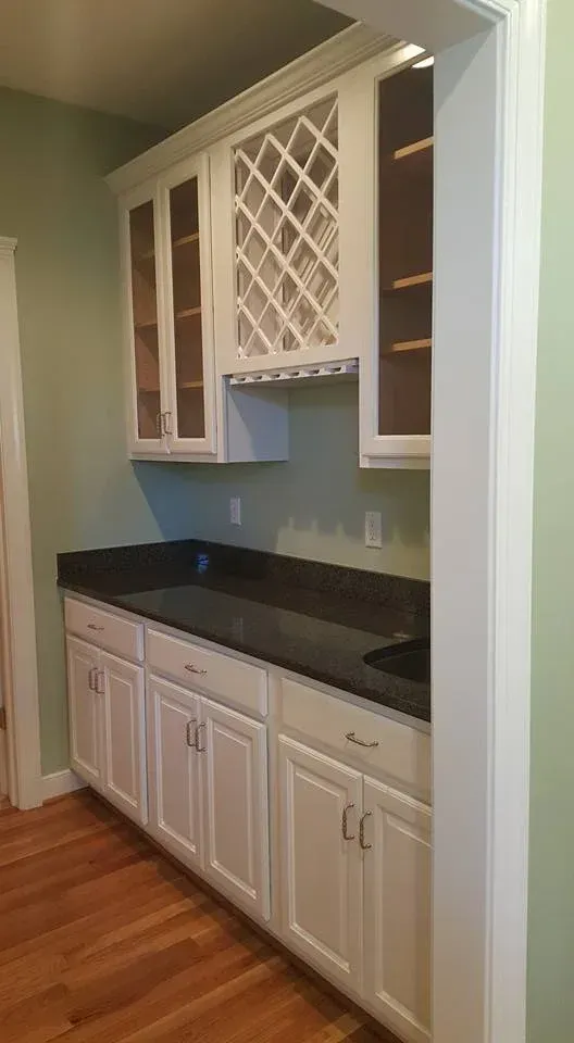 Maple Kitchen Cabinets after BM Command Satin Decorator's White CC-20