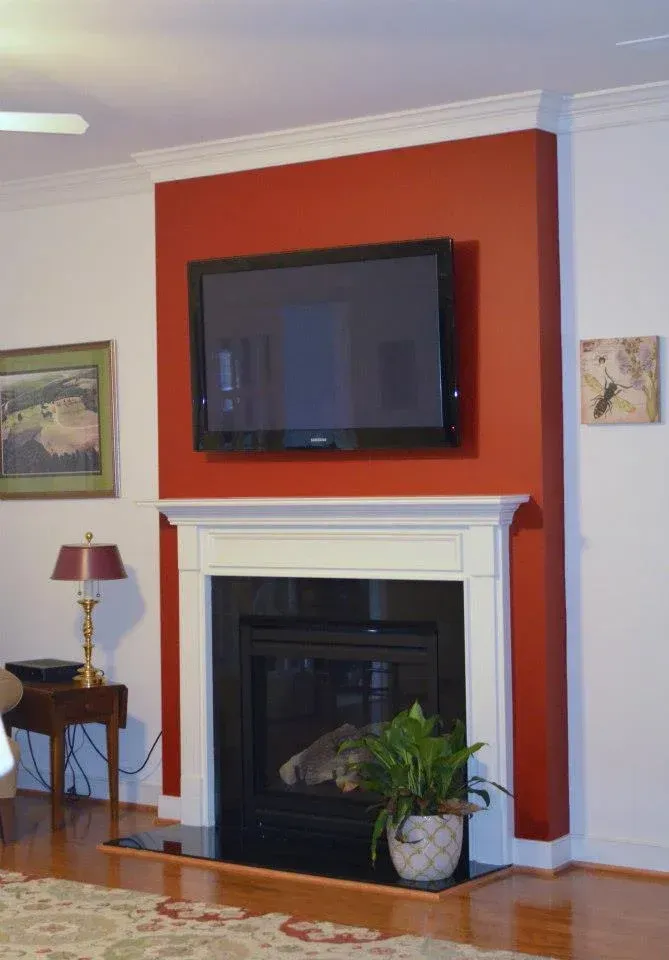 Fireplace Accent Wall Orange