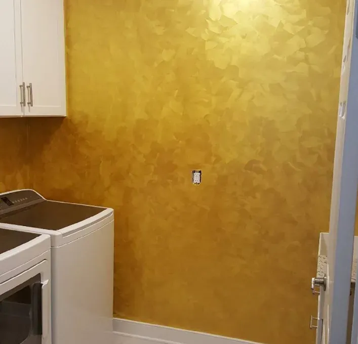 Laundry Room Gold Faux Finish