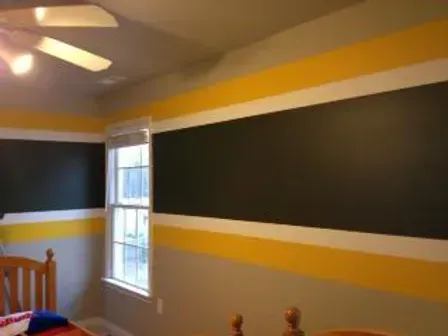 Boy's Bedroom Green Packers stripes