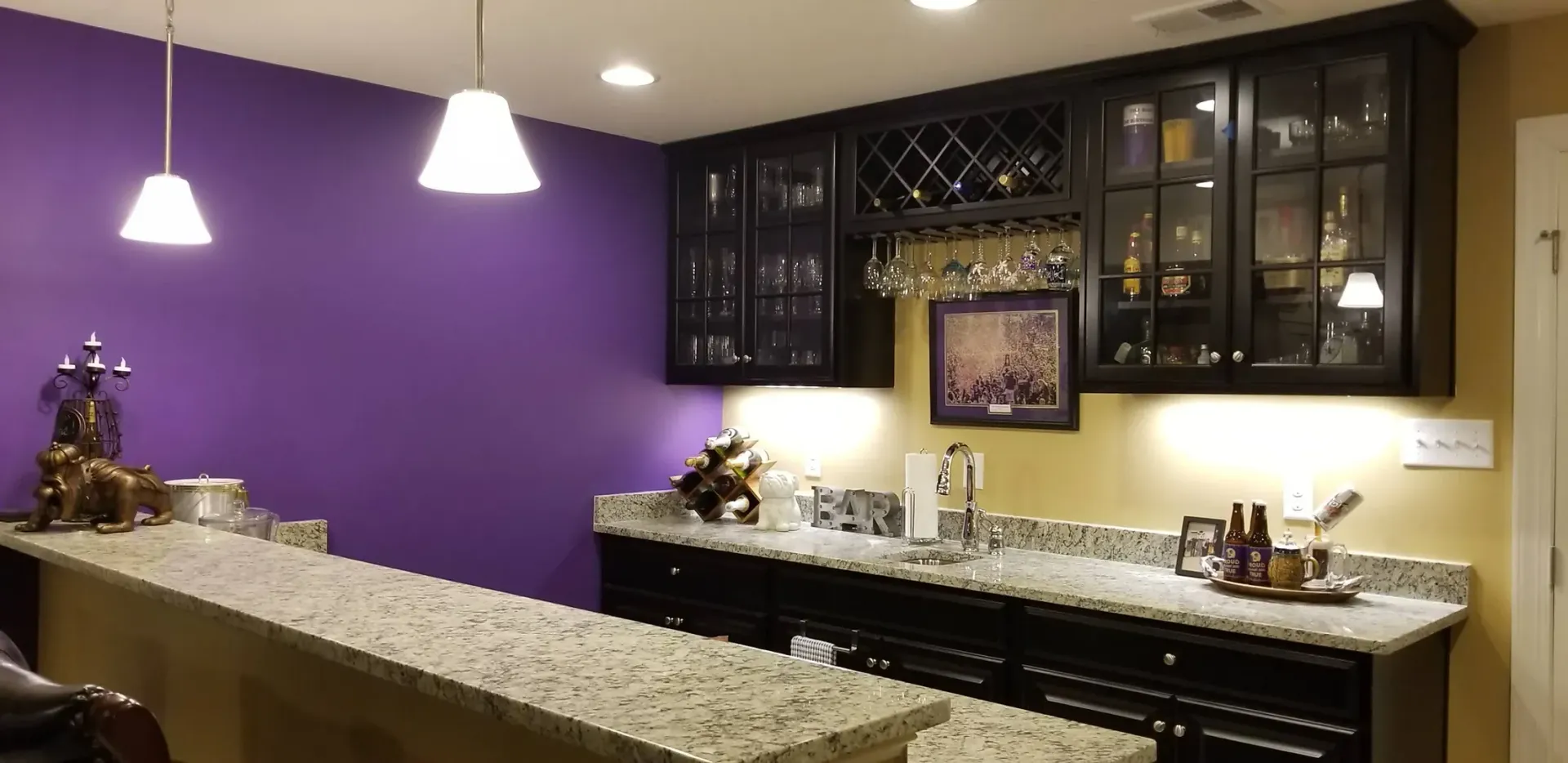 Game Room Accent Wall BM Regal Select Matte JMU Purple