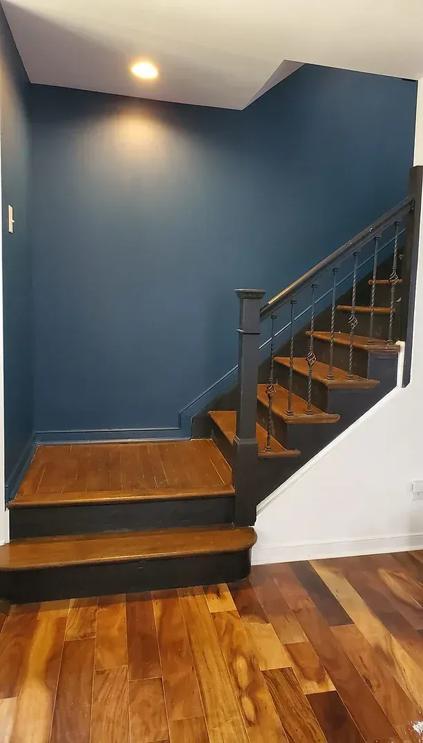 Staircase Accent Wall Navy Blue
Stair Risers and Skirtboards SW Tricorn Black 6258