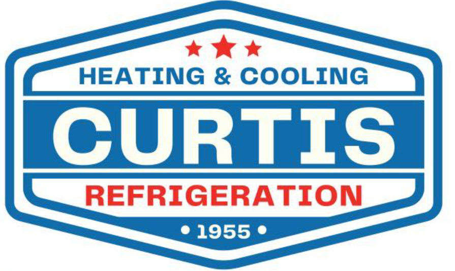 Logo for Curtis Heating & Cooling, a blue and white hexagon with "Curtis" prominently displayed.