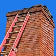 Ladder on chimney — broken chimney in Evergreen Park, IL