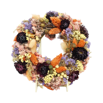 Droogbloemen krans – paars