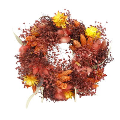 Droogbloemen krans – roze