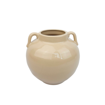 beige vaas met handgreepjes