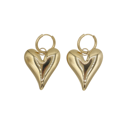 Statement hart oorbellen