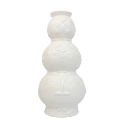 witte vaas met 3 gezichten