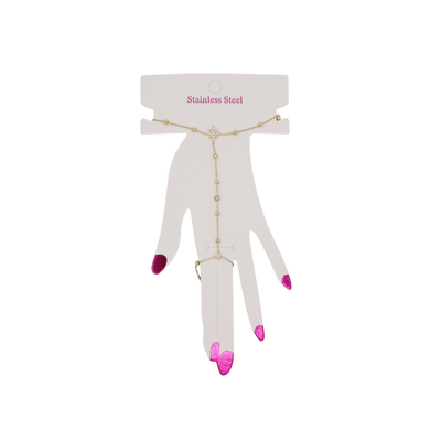 Goudkleurige hand sieraad met maan