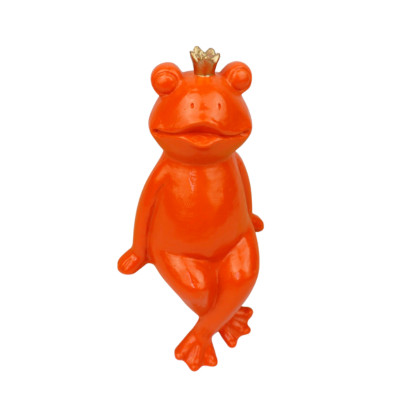 Oranje kikker met kroontje – plank decoratie