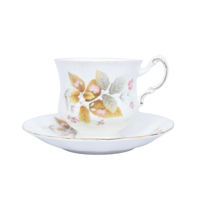 Vintage porseleinen kop & schotel – herfstblad decor