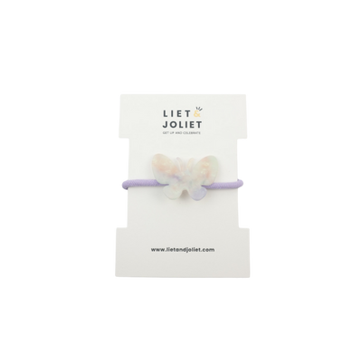 Lila elastiekje met vlinder