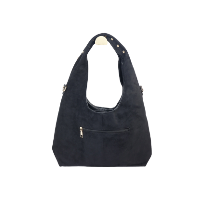 Zwarte suède tas met studs