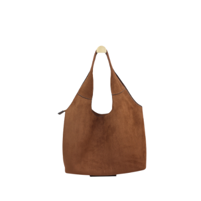 Suède look schoudertas bruin
