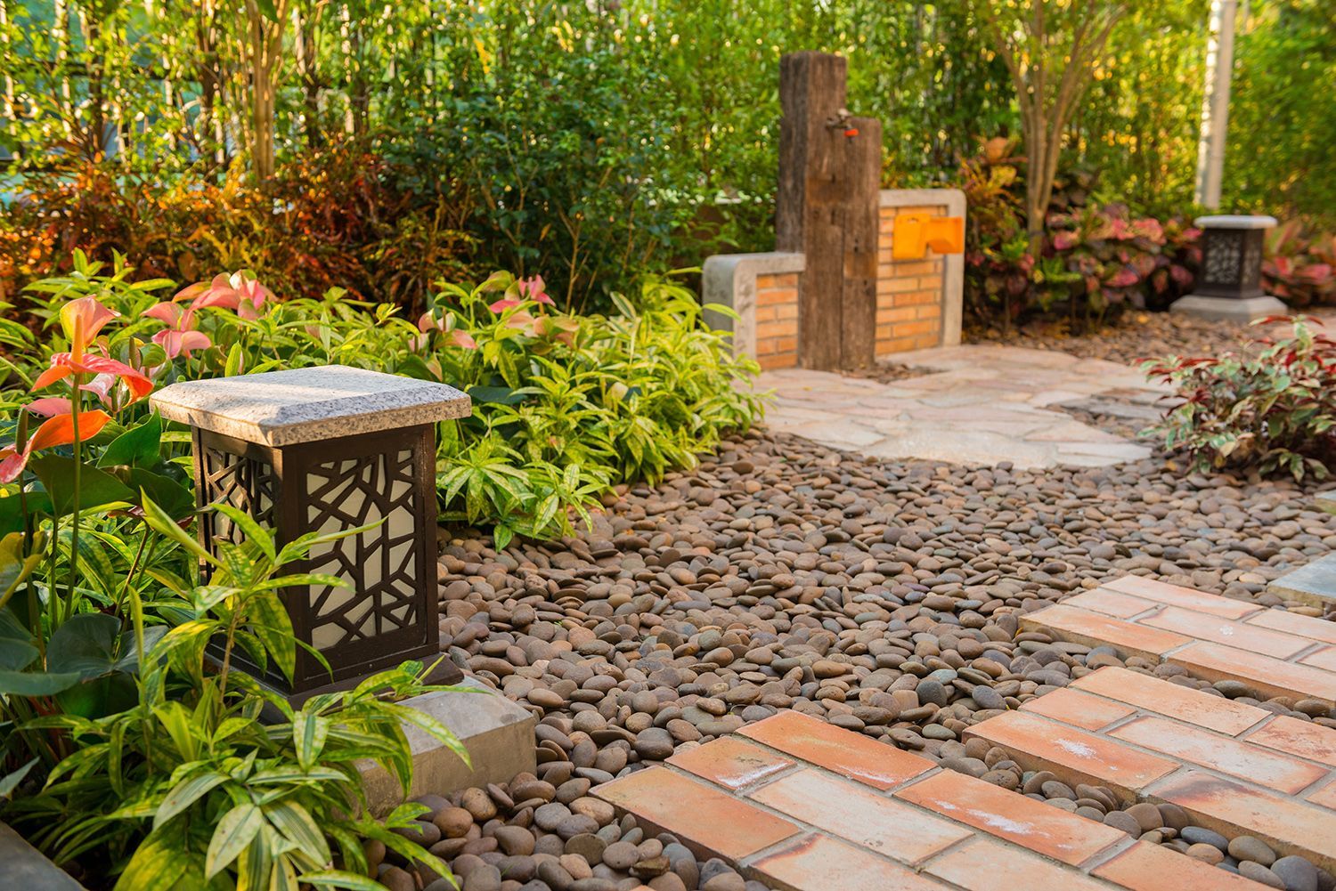 A decorative garden. A decorative garden.