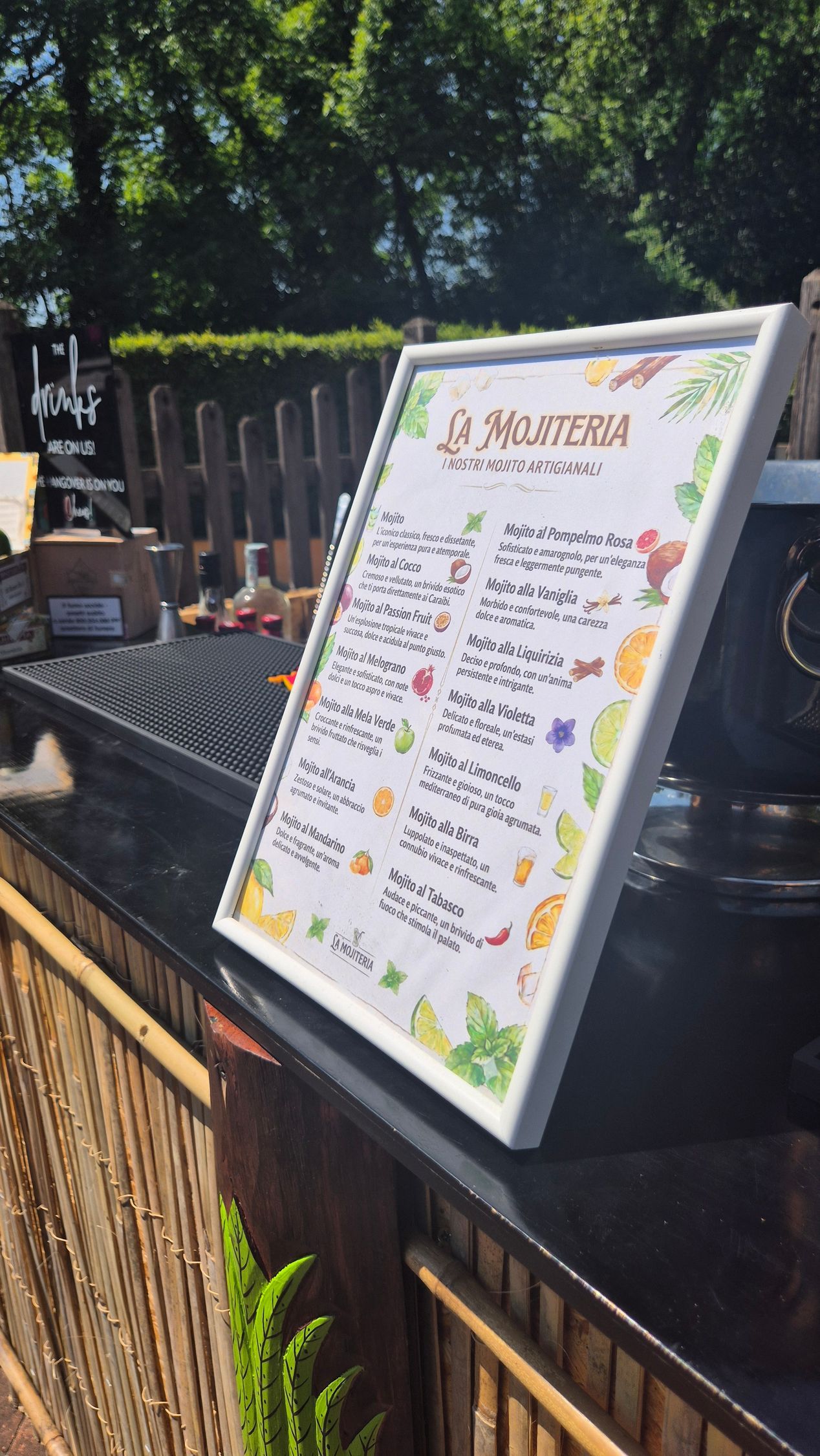 Drink list Mojiteria