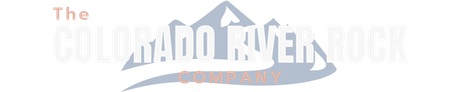 A logo for the colorado river company with a mountain in the background