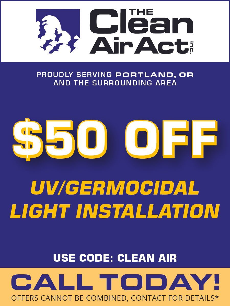 The clean air act is offering a $50 off uv / germicidal light installation